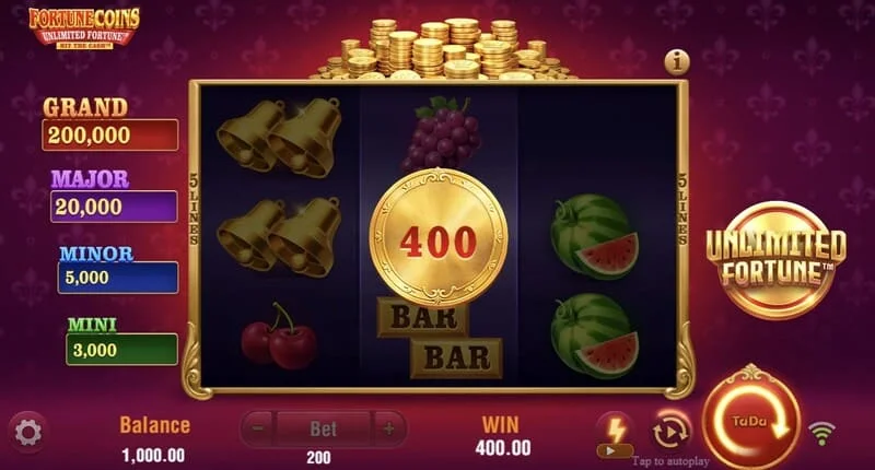 Fortune Coins Unlimited Fortune - γύρος νομισμάτων Lock & Respin με κράτημα νομισμάτων